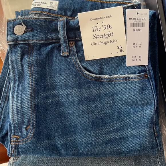 90s ultra high rise jeans from Abercrombie and Fitch. Medium and Dark Wash. - Picture 2 of 2